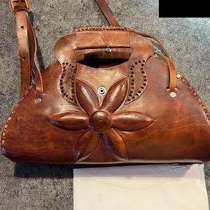 Hand tooled leather bag